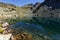 Amazing Panorama of Lake and reflection of Preokorets Popova Kapa peak, Rila Mountain