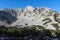 Amazing Panorama of rocks of Sinanitsa peak covered with shadow, Pirin Mountain