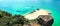 Amazing panorama sandy tropical beach in crystal clear sea