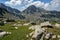 Amazing panorama of The Tooth peaks in Pirin Mountain