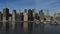 Amazing panorama view lower Manhattan skyline from the air