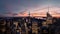 Amazing panorama view of New York city skyline and skyscraper at sunset, generative ai