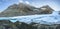 Amazing panorama view of Steindalsbreen Glacier in North Norway