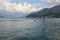 Amazing panorama with white clouds of Bellagio town on Lake Como, Italy