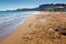 Amazing panorama of Xi Beach,beach with red sand in Kefalonia, Greece