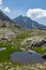 Amazing panorama of the Yalovarnika peaks in Pirin Mountain