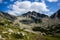 Amazing panorama of the Yalovarnika peaks in Pirin Mountain