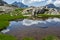 Amazing panorama of the Yalovarnika and The Tooth peaks in Pirin Mountain