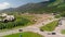 Amazing panoramic aerial view of Teton Village near Jackson Hole in summertime, WY, USA