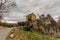 Amazing panoramic image of the castle Franchimont in ruins