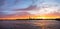 Amazing panoramic landscape with Peter and Paul fortress at sunset time, St. Petersburg, Russia
