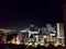 Amazing panoramic night view or landscape of the city of Medellin in Colombia, with skybuildings and parks