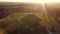 Amazing panoramic sunset aerial view of the historical part of the city and the areas around from the side of the Krakus Mound