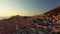 Amazing panoramic sunset drone view of old city of Dubrovnik, Croatia.