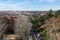 Amazing panoramic view of City of Madrid from Viaduct of Bailen, Spain