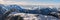 Amazing panoramic view of freeze mountain range Alpes landscape viewpoint