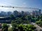 Amazing panoramic view or landscape of the city of Medellin in Colombia, with skybuildings and parks of el poblado town