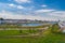 Amazing panoramic view of Phoenix Lake in Dortmund, Germany