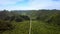 Amazing Panoramic View Wide Green Valley Crossed by Highway