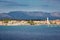 Amazing Panoramic view of Zakynthos Trade Port, Shipping, Zakynthos, Greece
