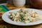Amazing pasta with vegetables in a creamy sauce