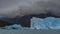 The amazing Perito Moreno glacier. A wall of cracked blue ice