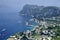 Amazing perspective from Anacapri, Villa San Michelle, towards the exclusive harbor Marina Grande, Capri, Italy