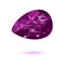 Amazing purple drop shape taaffeite. Violet mineral, rare occurrence semiprecious expensive stone.