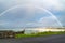 Amazing rainbow above Narin Strand by Portnoo in County Donegal Ireland