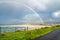 Amazing rainbow above Narin Strand by Portnoo in County Donegal Ireland