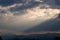 Amazing ray of sunlight and sky above Chinese mountain