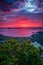 Amazing red and purple sunset in Australia, Mount Bishop in Wilsons prom