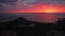 Amazing red sunset over Wilsons promontory in Australia in the summer, panning shot