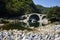 Amazing Reflection of Devil`s Bridge in Arda river, Bulgaria