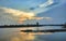 Amazing river landscape with cloud in the evening.Sunset in bangladesh