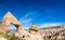 Amazing rocks in Cappadocia near Goreme eroded into spectacular pillars and minaret-like forms