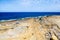 Amazing rocky beach in Sliema, Malta on a sunny day