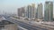 Amazing rooftop view on Sheikh Zayed road surrounded Dubai Marina and JLT skyscrapers