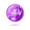 Amazing round shape amethyst. Cristal magic ball. Purple natural gemstone.