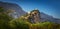 Amazing ruins of Arco Castle on the rock in northern Italy