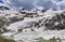 Amazing Rutor glacier and glacier lagoons, Aosta Valley, Italy