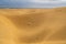 Amazing sand dunes during sunny and windy day in the Natural Reserve of Dunes of Maspaloma in Gran Canaria