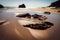 Amazing sandy beach with seaand clouds, Corfu