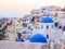 Amazing Santorini view with cave houses. Santorini island. Greece