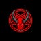 Amazing satan with horn and pentagram vector