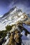 Amazing scene of Alpspitze mountain. Bavarian peak near Garmisch Partenkirchen, Bavaria, Germany.