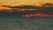 Amazing Scene Sunset Tropical Sea. Bright Sun Over Sea. Sunrise Over Sea. Golden Shimmering Sea Waves In Sun. Still.