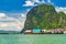 Amazing scenery of the Koh Panyee settlement built on stilts at Phang Nga Bay, Thailand