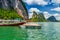 Amazing scenery of the Koh Panyee settlement built on stilts at Phang Nga Bay, Thailand