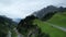 Amazing scenery and typical landscape in Austria - the Austrian Alps from above on a rainy day